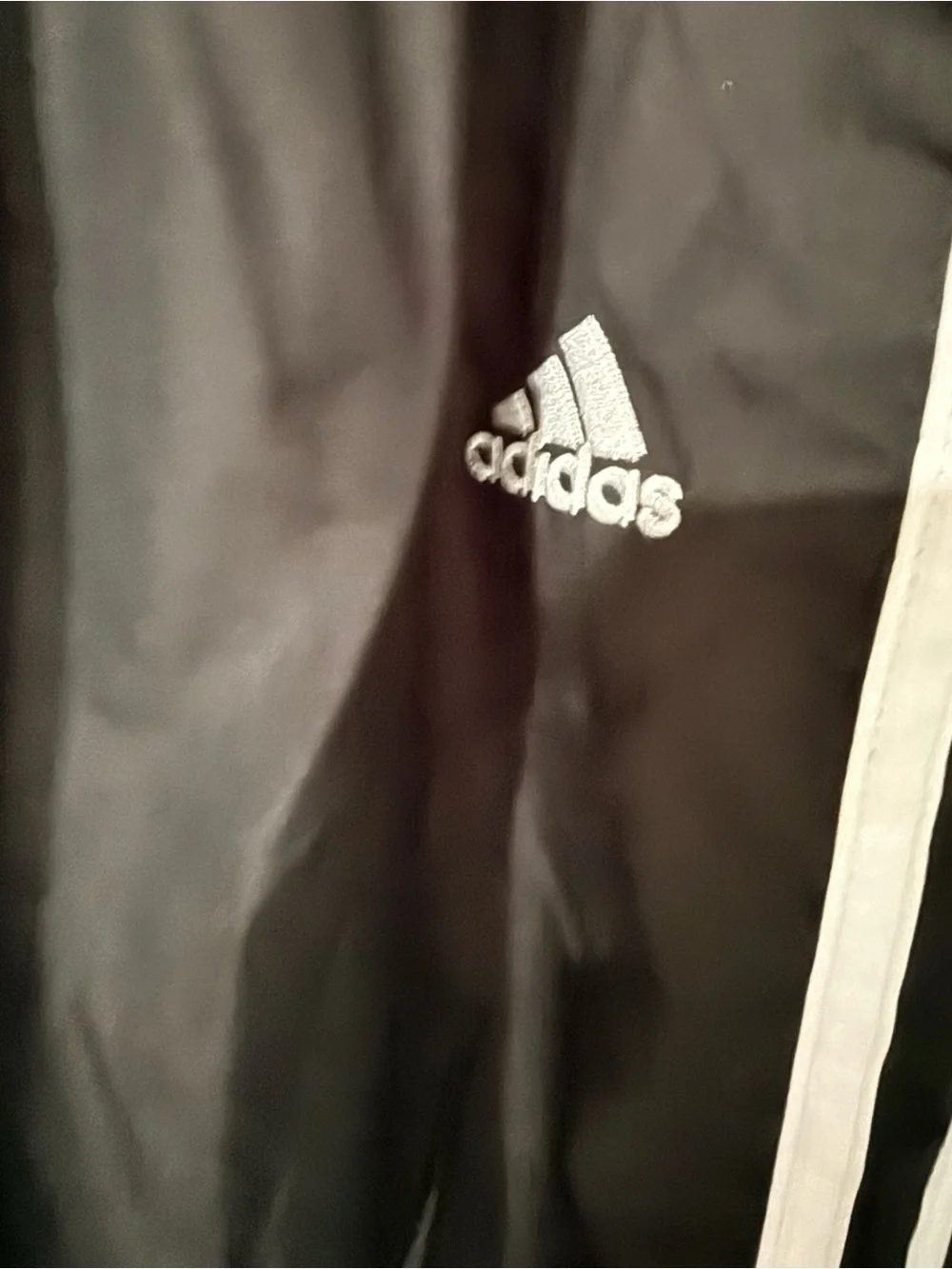 adidas Black Track Pants with White Side Stripes